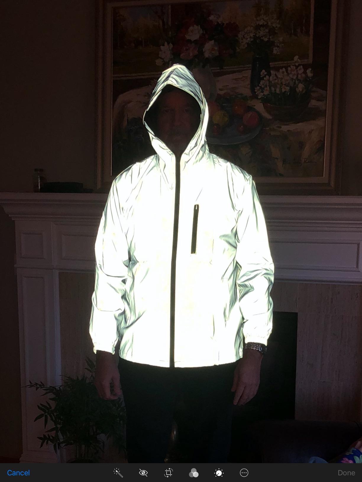 Lightweight Reflective Zip Up Hooded Jacket for Sport photo review