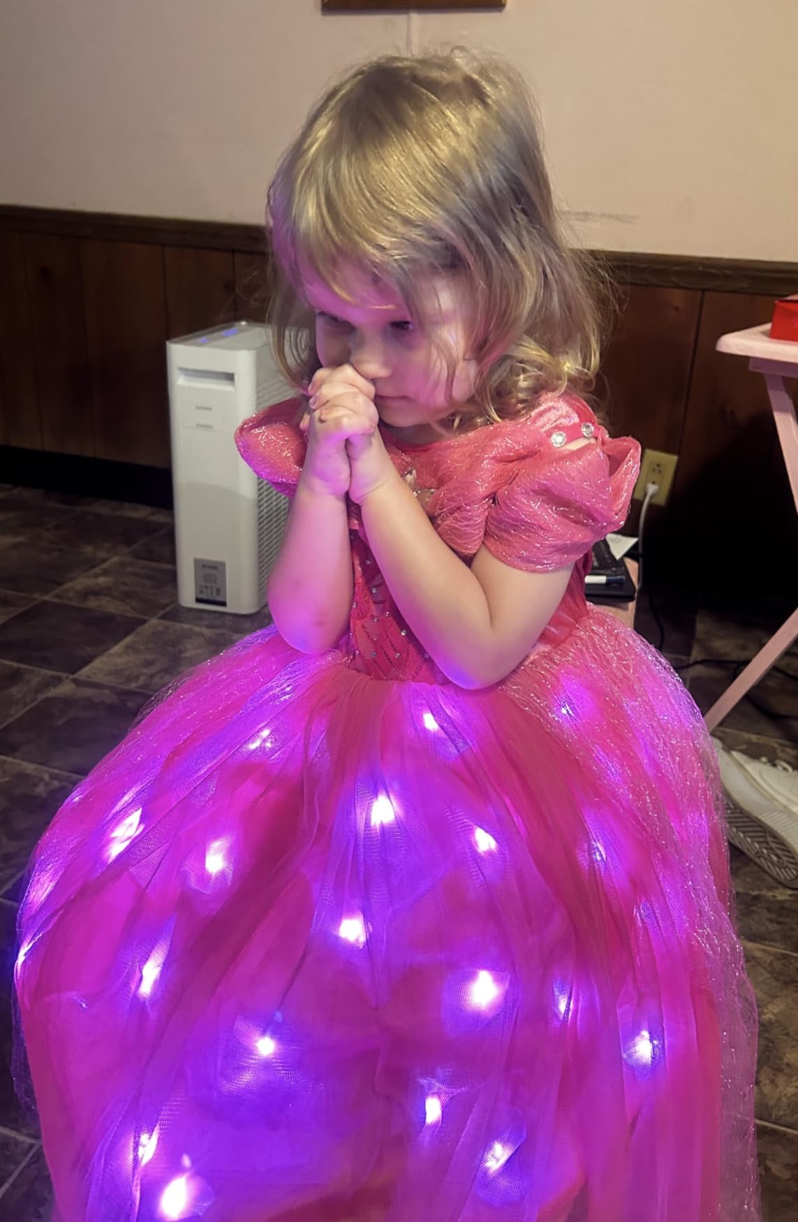 Sleeping Beauty Aurora Cosplay Girls LED Dress photo review